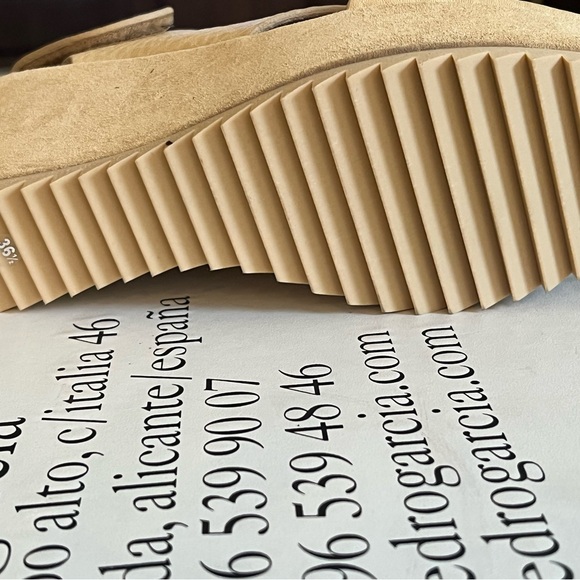 Pedro Garcia Beige Wedge Sandals Federica Ecru 36.5 - Picture 5 of 6